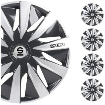 Tapacubos Sparco Lazio 14 pulgadas ABS gris/plateado set de 4