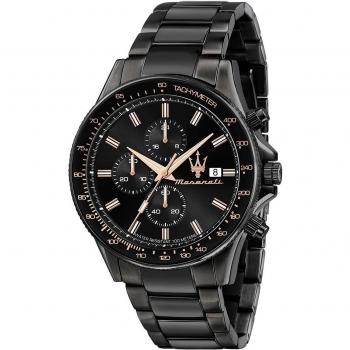Maserati Mens Sfida Chronograph Watch R8873640011, Stainless Steel, Black, ONE SIZE