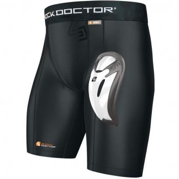 Shock Doctor - Short de compresión con Bioflex Copa, para adultos, color negro, talla M