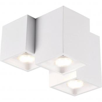 Lámpara de techo Trio Lighting Fernando, 3 luces, blanca mate, metal, 23 cm