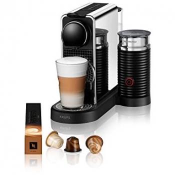 Cafetera de cápsulas Krups Nespresso CitiZ Platinum & Milk XN630D - Totalmente automática, 4 teclas programables, función de agua caliente, alarma de descalcificación, modo ahorro de energía