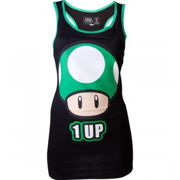 Super Mario - Camiseta nadadora - 1 Up Pilz - mujer - negro
