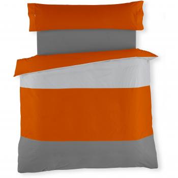 ESTELA - Juego de Funda nórdica Lisos Tricolor - Colores: Perla-Ocre-Plomo