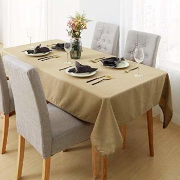 Deconovo Mantel Mesa Rectangular para Restaurante Bar Hotel Banquetes Tela Oxford 140 x 240 cm Caqui