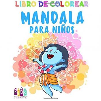 Libro para colorear Mandala para niños 3-5 años ~ Fácil mandalas: pingüinos, vacas, perros, pájaros, coches, ardillas, conejos, gatos, monos, baloncesto, niños y otros