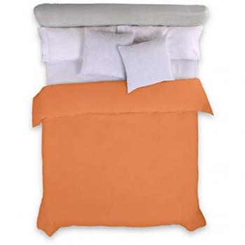Funda Nórdica Lisa Color Naranja 240 x 220 cm - 100% Algodón - Estilo Moderno
