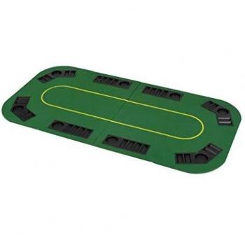 8-Player Folding Poker Tabletop 4 Fold Rectangular Green