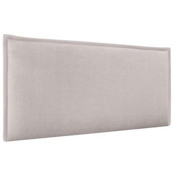 Cabecero Tapizado de Lino Natural Beige con Ribete para Cama Dormitorio Moderno (105cm)
