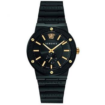 Versace Greca Logo Men's Watch - Black Gold, 41mm, Water Resistant 5ATM