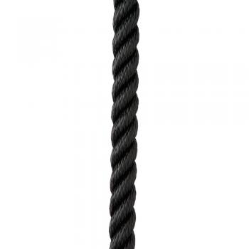 New England Ropes C6054-12-00025 3/8 Inch X 25FT Premium Nylon 3 Strand Dock Line - Black