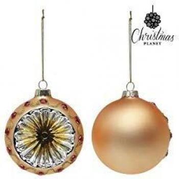Bolas de Navidad Christmas Planet 1730 8 cm 2 uds Cristal Dorado