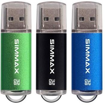 Memorias USB 3 Piezas 32GB USB 2.0 Stick Flash Drive Pendrives Almacenamiento Datos por SIMMAX