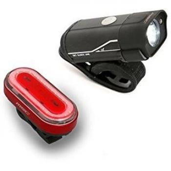 MSC Bikes LIGHTSETFR10 Conjunto de Luces Delantera, Negro, 500 + 60 Lumens