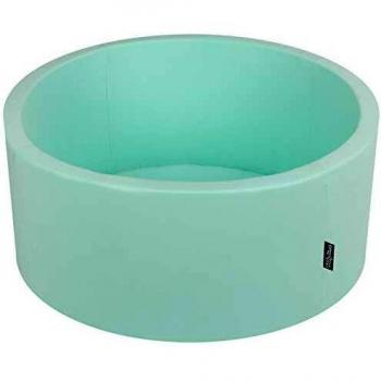 KiddyMoon 90X40/SIN Bolas Piscina De Bolas para Ninos Hecha En La UE, Menta:Turquesa Clr/Blanco/Transparente/Azul Clr