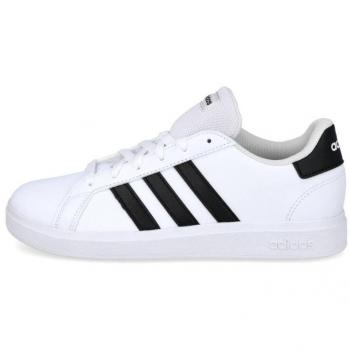 Adidas Grand Court 2.0 Kids Lace-Up Sneakers - White/Black