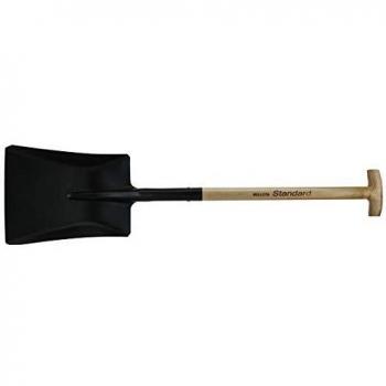Bellota SV2TH Pala Cuadrada estándar Mango muleta, Negro Y Madera, 1.03cm