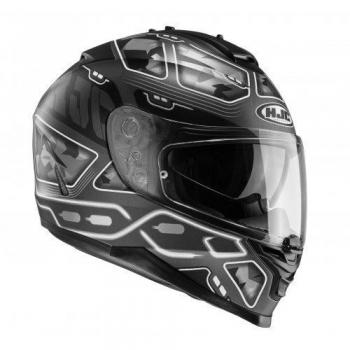HJC IS-17 Uruk MC5SF - Casco para motocicleta de color negro/blanco, talla L