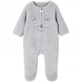 VERTBAUDET Sobrepijama para bebé con tacto de pelo sintético Gris Claro Jaspeado 1M - 54CM