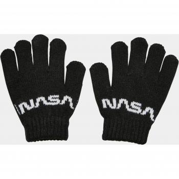 Guantes de punto para niños Mister Tee NASA - L/XL, color negro, 100% poliéster