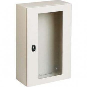 Gabinete de acero IP66 400x400x200mm con puerta transparente sin placa de montaje NSYS3D4420T