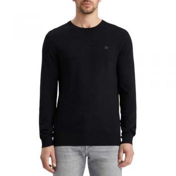 Jersey de hombre Scotch & Soda Core, pullover unicolor de viscosa, talla L, con logo bordado