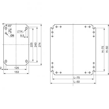 Schneider Electric NSYMM33 Placa de Montaje Ciega, Al 300 x An 300 mm en Chapa de Acero Galvanizado