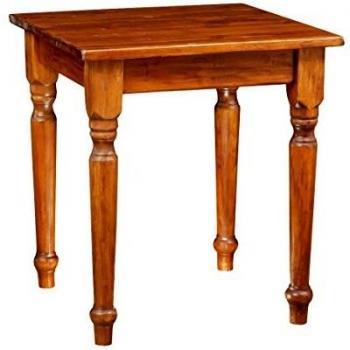 Mesa Country de Madera Maciza de Tilo con Acabado Nogal 70x70x78 cm