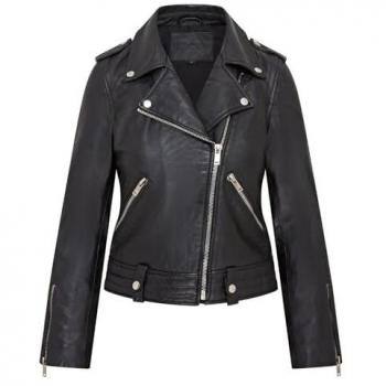 Infinity Leather Women's Black Classic Brando Biker Jacket - Chennai Size 12 UK