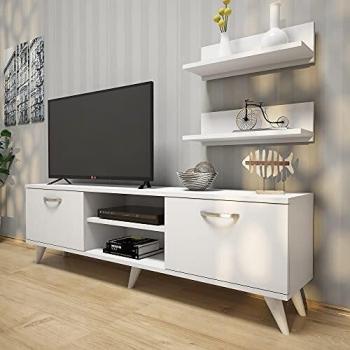 WoodenArt A7-235 - Unidad de TV, color blanco