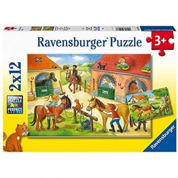 Puzzle Infantil Ravensburger 2x12 Piezas - Días Felices en el Establo