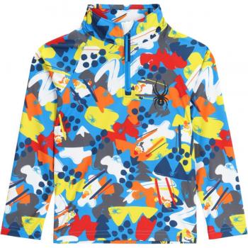 Sudadera Spyder Mini Glacial con Media Cremallera para Niños en Azul Camo