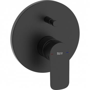 Grifo empotrable monomando mezclador para ducha o bañera Cala Roca, color negro mate, con inversor automático