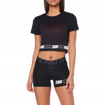 Nike W NP SPRT DSTRT Top SS T-Shirt, Mujer, Black/White, S