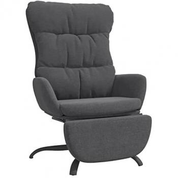 Sillón de Relax con Reposapiés Ajustable en Tela Gris Oscuro