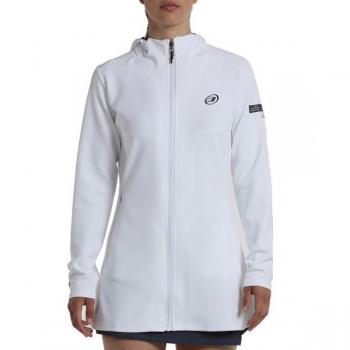 Chaqueta Bullpadel Niazo Blanco Mujer, 100% poliéster, diseño ligero y transpirable, ajuste cómodo, ideal para actividades deportivas y entrenamiento