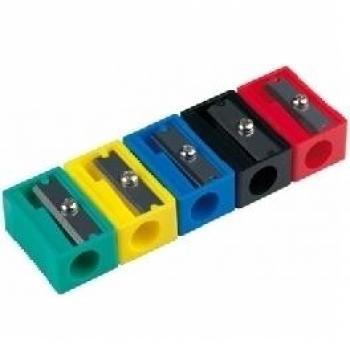 CAJA 20 SACAPUNTAS PLASTICO MILAN COLORES SURTIDOS