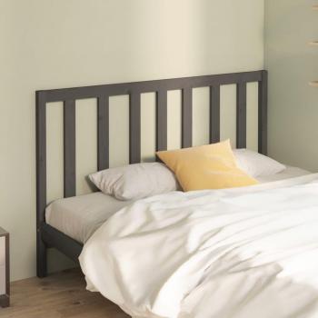 Cabecero de cama de madera maciza de pino gris 166x4x100 cm