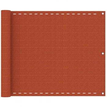 Toldo para balcón HDPE naranja 75x500 cm