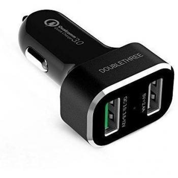 DOUBLETHREE Cargador de auto, Qualcomm rápido carga 5V USB 3.0 2. 4 Naciones Unidas Hafen mit sens inteligente IC 30W Super große Ausgabe für das Iphone, Samsung Serie-Schwarz