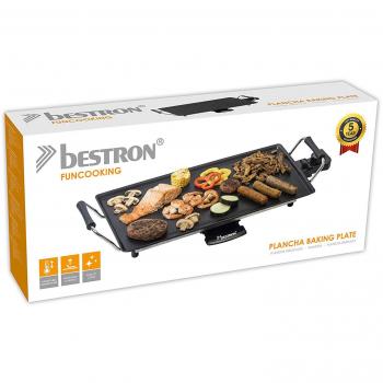 Bestron Plancha Parrilla Eléctrica con Revestimiento Antiadherente, 2000 W, Negro