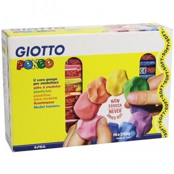 Estuche de Plastilina Mineral Giotto Pongo 250g - 16 Colores Asortidos