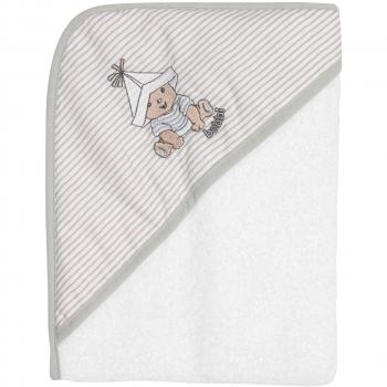 Bébé-Jou 301054 - Capa de baño con capucha, 75 x 85 cm, color blanco