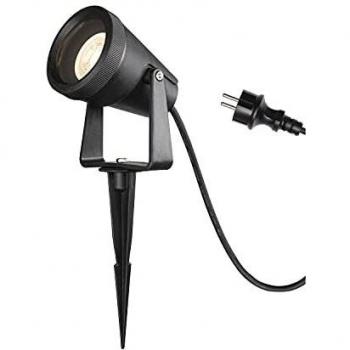 SLV Samrina Ground Spike Light, Single GU10, Black Plastic, Height 13 cm