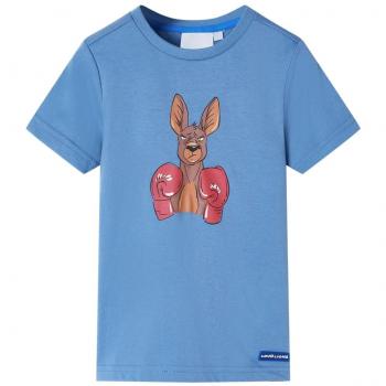 Camiseta infantil de manga corta azul medio 104