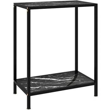 vidaXL Console Table Black 60x35x75 cm Tempered Glass