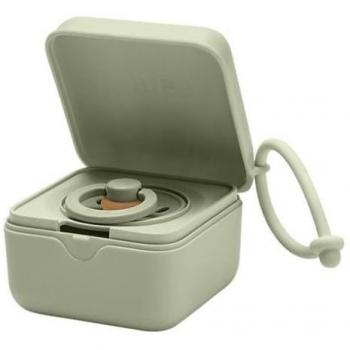 BIBS Caja Portachupetes Multifuncional Verde Sauce (Apta para Esterilizaciones en Microondas)