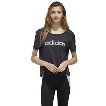 adidas W WMN tee Camiseta, Mujer, Negro/Blanco, L