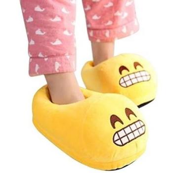 Zapatos emoji linda del invierno de los deslizadores cálido y acogedor felpa suave cubierta Inicio zapatillas unisex adulta del Reino EUROPA