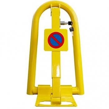 Barrera parking, cepo para garaje, guarda aparcamiento de 50x30x27cm abatible con cerradura.