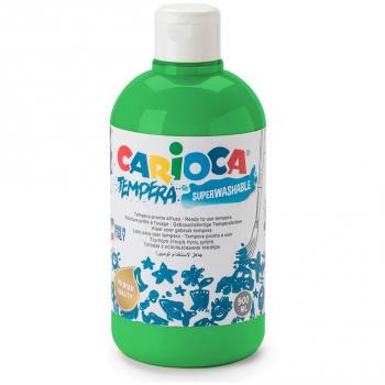 Botella de Témpera Carioca 500 ml - Color Verde - Superlavable - Fácil de Mezclar - Alta Opacidad - Aplicable en Materiales Porosos